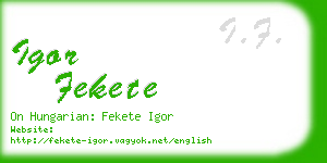 igor fekete business card